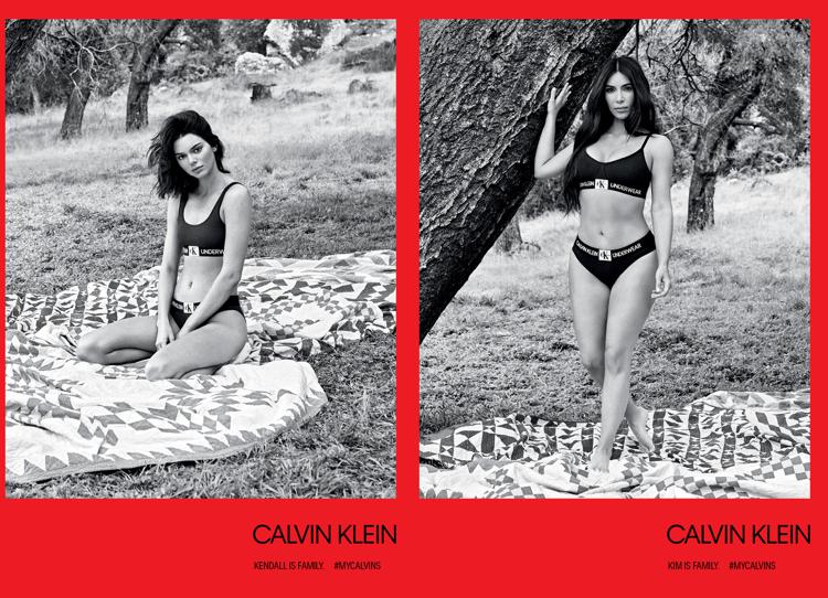  На фото знаменитости Кардашьян в рекламе Calvin Klein 