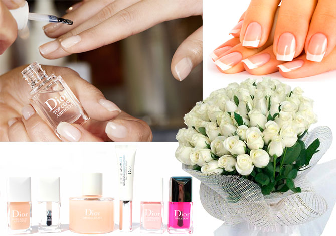 свадебный маникюр Dior Abricot