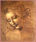 Леонардо да Винчи. Женская голова (Скапильята). 1500. Парма, Национальная галерея