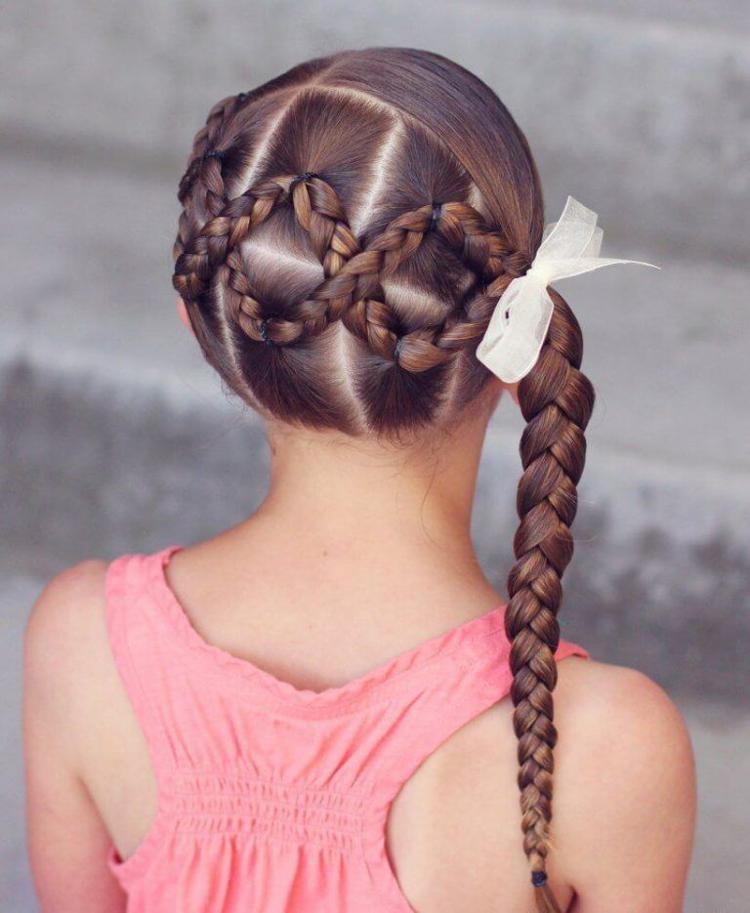 Прическа объемная коса для девочки