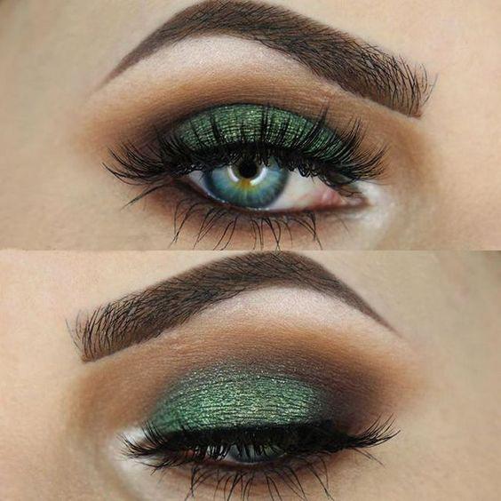макияж зелёных глаз
